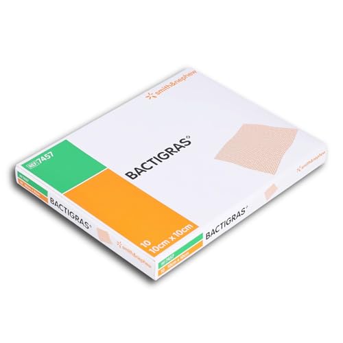Bactigras - Apósito para heridas (10 unidades, 10 x 10 cm), cuidado eficaz y estéril