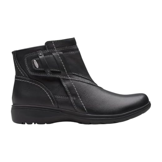Clarks Women's Carleigh Style Ankle Boot, Black Leather, 8