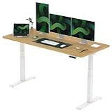 FLEXISPOT E6 Escritorio Elevable Eléctrico Premium con Tablero Entero-Certificado FSC(180X80)Standing Desk Mesa Elevable Ajustable en Altura con 4 Memoria Inteligente para Oficina y Hogar-Negro Blanco