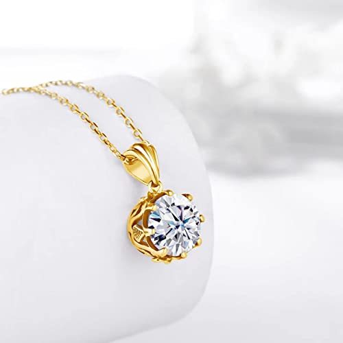 Collier moissanite 4 carats en argent 925, pendentif fleur éclatant - 5