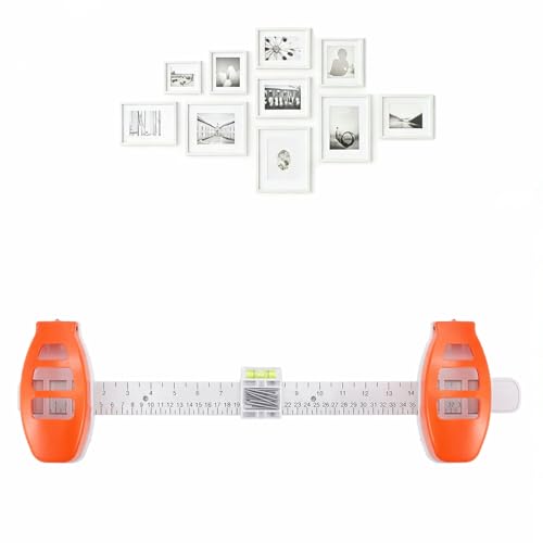 Picture Hanging Tool with Level – Magnetic Alignment Ruler for Frames & Mirrors, Wall-Friendly DIY Hanger for Home Decor