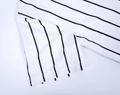 Babyhealthy Kids Baseball Button Down Jersey Shirt Pinstripe Short Sleeve Hipster Hip Hop T Shirts Boys Girls #TOP3