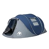Zelt 4-6 Personen Wasserdicht, Pop up Zelte Familienzelt [5 Fenster] Riesiges Camping Zelt Doppelwandig Wurfzelt Shelter 6-Mann Zelt mit Vorraum für Outdoor Sport Picknick Wandern Reisen Strand