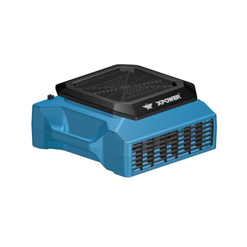 XPower Low Profile Air Mover Floor Fan Carpet Dryer Blower with Power Outlets for Water Damage Restoration Commercial Cleaning and Plumbing Use (PL-700A)