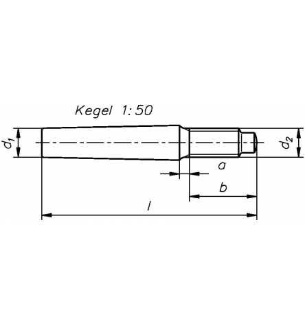 Reidl Kegelstifte mit Gewindezapfen und konstanten Zapfenlängen 8 x 55 mm DIN 7977 Stahl blank 10 Stück