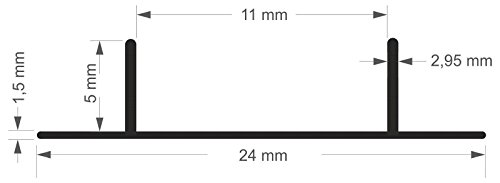 Doppelschiene Möbelschiene Laufschiene Bodenschiene 1,90 m Aluminium
