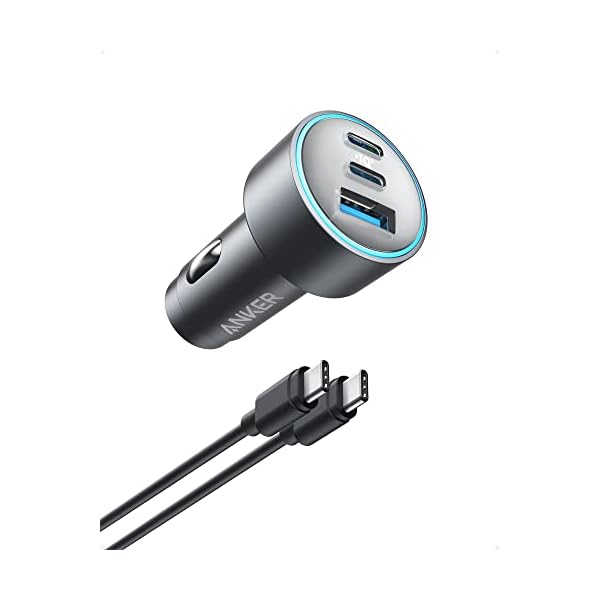 Anker USB-C Car Charger, iPhone 16 Car Charger, 67W 3-Port Compact Fast Charger, 535 Car Adapter with PIQ 3.0 for iPhone 16/15, Galaxy S23, MacBook, iPad Air, and More (USB-C to C Cable Included)