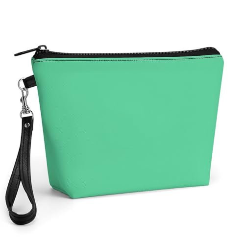 Bolsa de maquillaje verde esmeralda de piel sintética, el regalo perfecto para mujeres