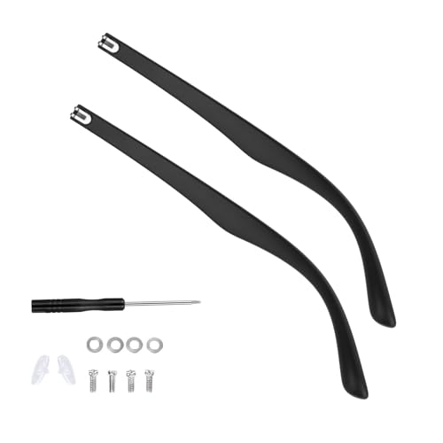 1 Pair Glasses Replacement Temple TR90 Glasses Legs Replacement Eyeglass Arm Replacement Glasses Repair Kit with Screws Washers Screwdrivers Nose Pads