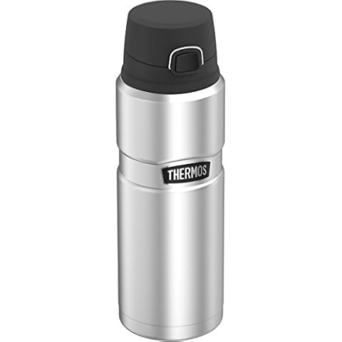 THERMOS Stainless King Vacuum-Insulated Drink Bottle, 24 Ounce, Matte Steel Cover