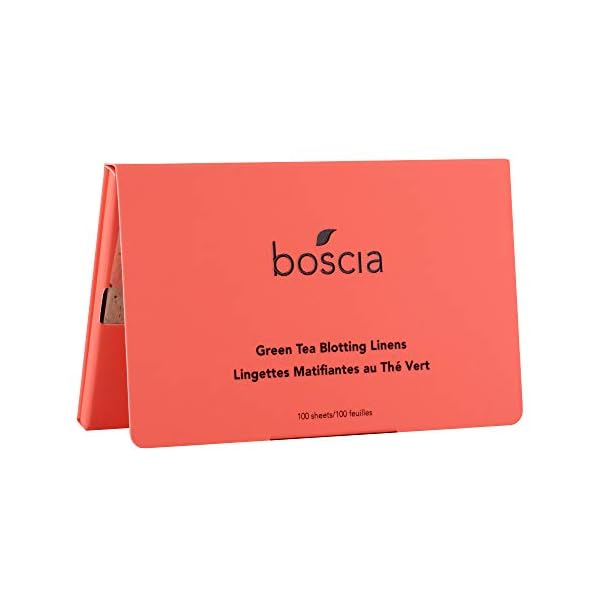 boscia Green Tea Blotting Linens - Vegan, Cruelty-Free, Natural Skin Care - Oil Blotting Sheets for Face - For Combination to Oily Skin Types - Travel Size - 100 Sheets