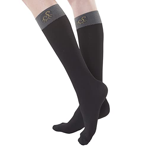 Jambes Lourdes ? Mi-Bas Unisex Active Energy SOLIDEA Compression Graduée 12/15 mmHg Noir