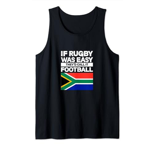 Bandera de Sudáfrica si el rugby era fácil, lo llamarían fútbol Camiseta sin Mangas
