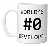 World's #0 Developer Computer Programmer Software Developer Ceramic Mug, White