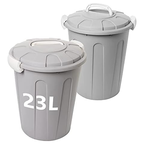 2friends Mülltonne 23 Liter 2 Stück Mülleimer mit Deckel Abfalleimer Cover