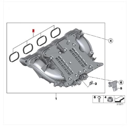 Image of Link-Lock Intake Manifold Gasket Set 11612297462 for BMW N20 Engine 1 Series 3 Series 5Series X1 X3 X4 X5 X6 Z4 F15 F16 F25 F35 F10 F20 F34 520i525i528i320i325i120i 11612212759