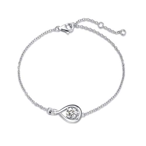 Pierre de naissance sur bracelet femme or et argent infini