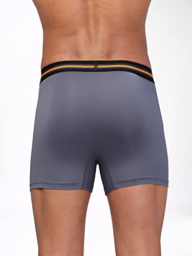 Image of TECHNOSPORT Men's Colorblock Trunks Underwear with ElastoLITE 4 Way Stretch Lightweight Breathable Moisture Wicking Soft Anti Odour Anti Microbial UPF 50+ Comfort Fit Boxer Briefs Innerwear for Men