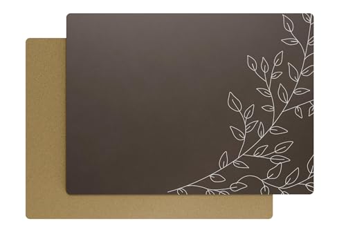 Royalty Art Boho Placemats, Set of 4, Brown, Non-Slip Cork Backed