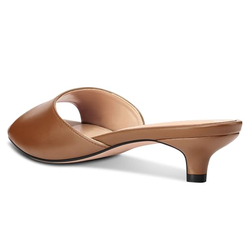 Image of TNYNFBEB Womens Low Kitten Heel Open Toe Sandals Mules Shoes Slingback Prom Party Dress Summer 1.4 Inches Heels