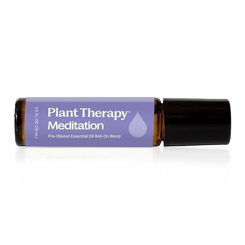 Plant Therapy Meditation Essential Oil Blend Pre-Diluted Roll-On 100 mL (1 oz) 100% Pure, Pre-Diluted, Calming Aromatherapy for Yoga, Mediation, and Self Care