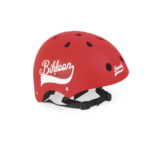 Janod - Bikloon - Casque Vélo et Draisienne Enfant Rouge - Taille S Réglable 47-54 cm - 11 Trous de Ventilation -...