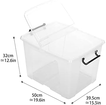 Strata Smart Box Box with Clip-On Folding Lid Carry Handles Clear 40 l