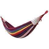 Évasion colorée : Les motifs colorés du hamac apportent une touche de gaieté à vos espaces extérieurs, invitant à profiter de pauses relaxantes lors des week-ends ou vacances, pour se reconnecter avec soi-même et nature