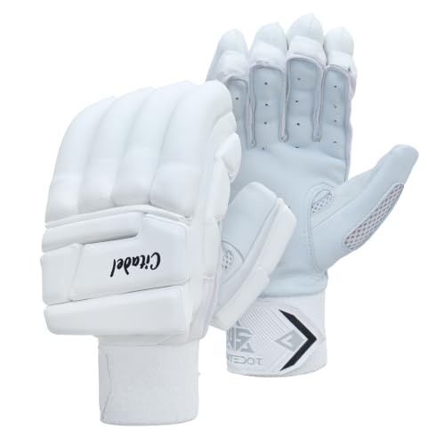 Image of WHITEDOT Sports Citadel Cricket Batting Gloves||Suitable for Boys|Small Right Hand||White, Leather