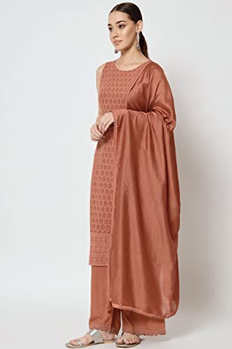 Image of SHOPPING QUEEN Women's Rayon Chikankari Lucknowi Kurta Palazzo with Dupatta Set