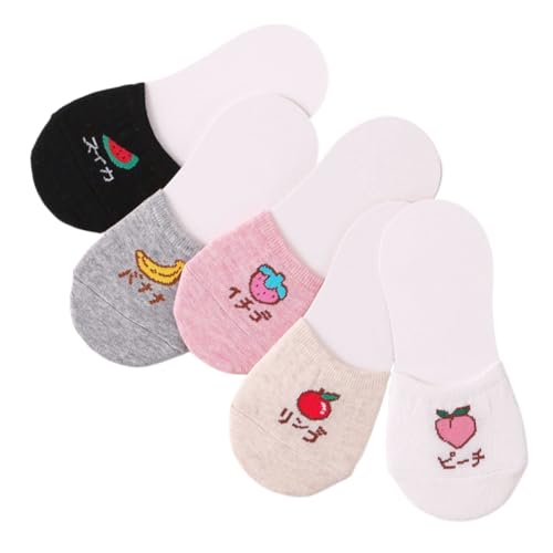 Super Soft and Stylish Girl's Korean Japanese Thin Cotton Liners & Ankle Socks Set with Non-slip Design