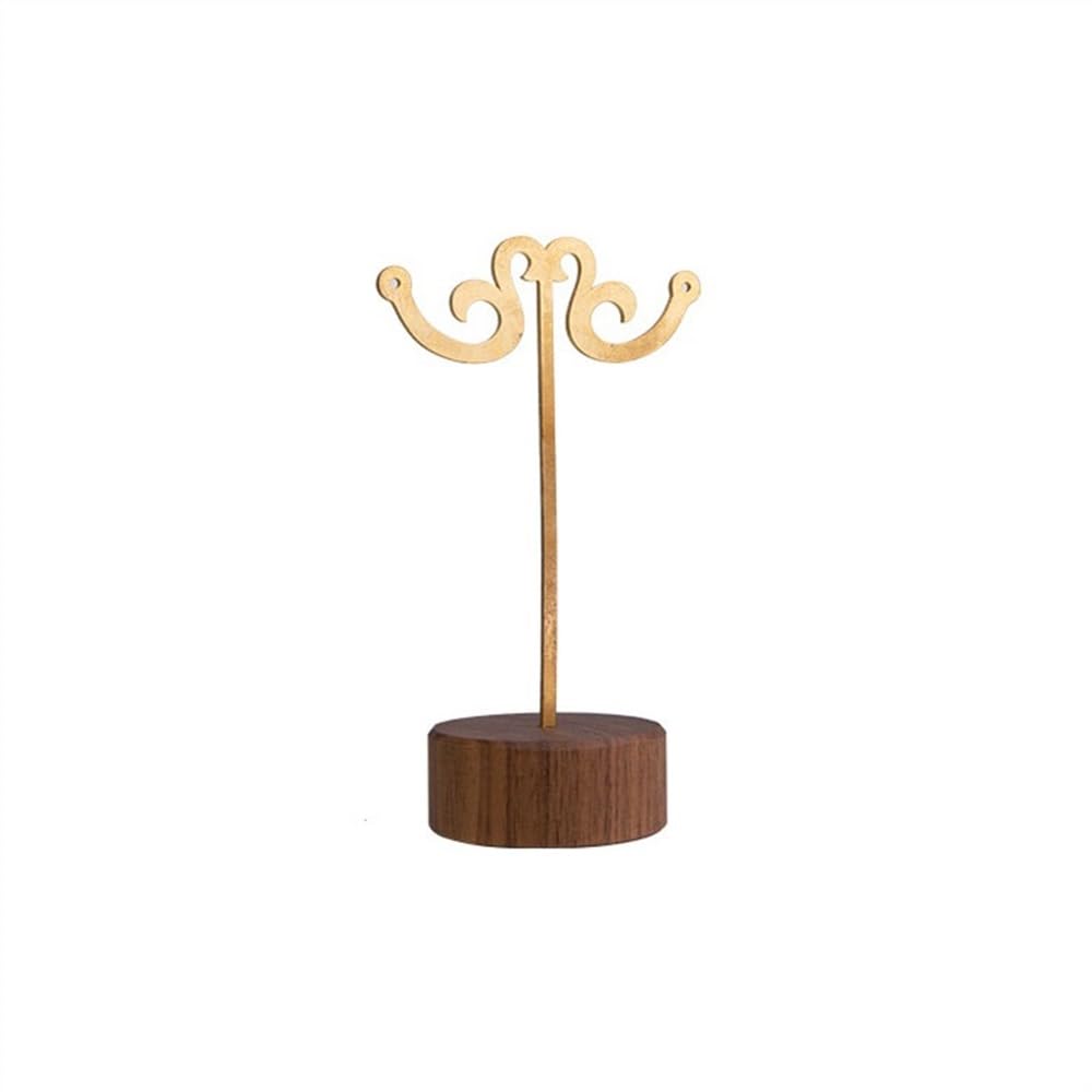 RUNZE765Z Display Stand Jewelry Shooting Props Retro Styling Earrings Rack Wooden Base Organizer Creative Display Jewelry Organizer(Small)