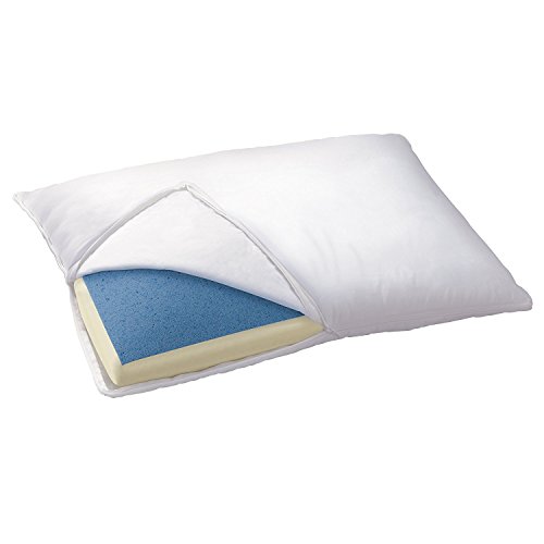 Sleep Innovations Reversible Pillow Cooling Gel Memory Foam and Classic Memory Foam, King Size, Side, Stomach, and Back Sleepers, Medium Support