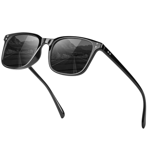 Aullwyr Lunettes de Soleil Polarisées pour Homme et Femme - Style Carré Classique avec Protection UV400