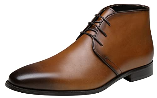 Image of Jousen Leather Boots for Men Dress Classic Mens Boots Polish Retro Ankle Chukka Boots Mens