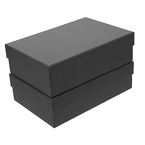 KOMBIUDA Caja De 2 Piezas caja de embalaje cajas envío dinero tapa favor doble compartimiento storage box packing boxes cofres para regalar mujer chocolate box papel kraft Black