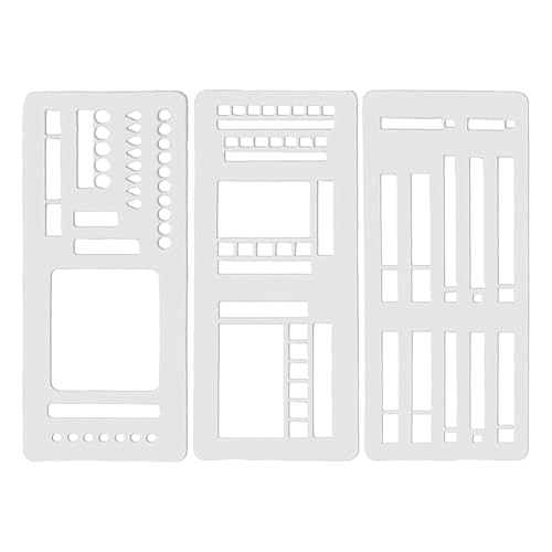 プランナーステンシル | カレンダーステンシル 描画用 プランナー 透明定規 ジャーナリング用品 学生やオフィス向け,大人と学生のための滑り止めデザインクラフト用品
