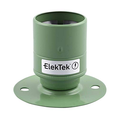 ElekTek ES E27 - Portalámparas con faldón liso, ideal para bombillas de filamento vintage, color verde sauce