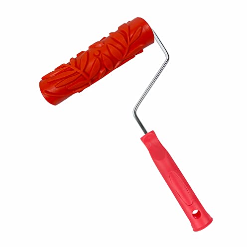 7'' Texture Roller DIY Decorative Art Pattern Paint Roller Rubber Roller for Walls, Furnitures and Floors Decoration(EG068T)