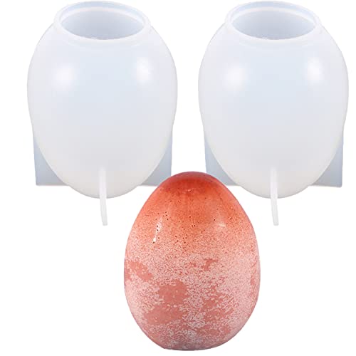 JS MOLD 2 Stück Gießform Ostern Ei 3D-Silikonform in Eiform 3D Ei Silikon Fondantform Ostern Schokoladen Ei Form für Aromatherapie Kerze Herstellung DIY Seife Kerzen