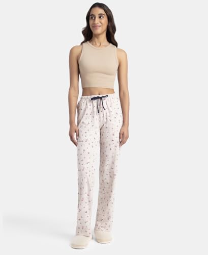 Image of Jockey RX88 Women Super Combed Cotton Printed Pyjama with Side Pockets (Colors & Prints May Vary)