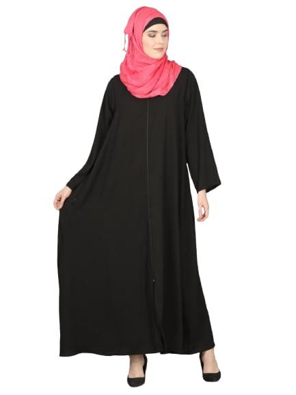 she24 Nazneen front open with Zip Basic Abaya/Burqa/Naqab-picture-26