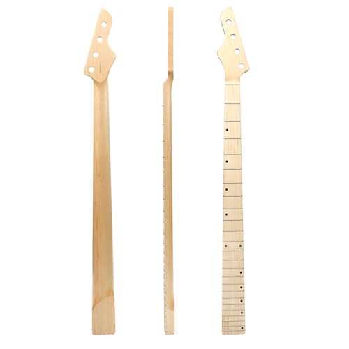 HXQFX Electric Bass Neck Reverse Headstock 24 Fret (Maple Fretboard)