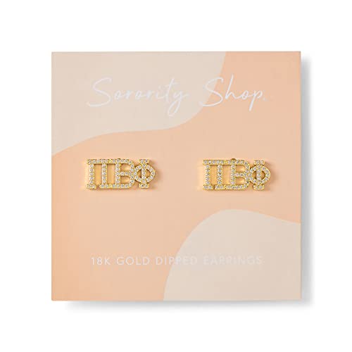 Sorority Shop Pi Beta Phi Earrings — PBP 18K Gold Plated Sorority Gifts Earrings, Long-Lasting Pi Beta Phi Gifts for Women2
