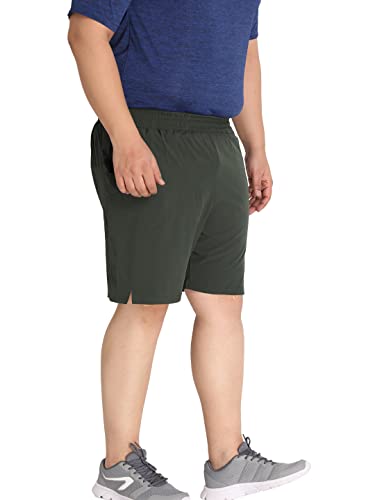 Image of CHKOKKO Men Shorts for Gym Sports or Running | Dry-Fit Fabric Single Layered Active Summer Workout Wear Knee Length Regular Fit | Elastic Waist with Front and Back Pockets