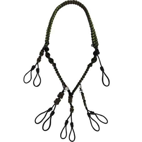 Drake Waterfowl Caller's Lanyard | Hunting Versatile Durable Wide Collar Lanyard with Detachable 4 Double-Loops & 1 Single Loop Call Connections, Black-Olive