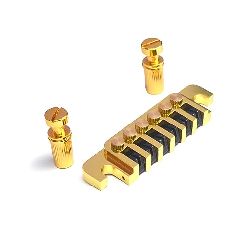 ROZILO Gold Guitar Bridge Tailpiece Vintage TP 6 70's Bridges with Studs and Inserts For LP Les Paul SG/ES