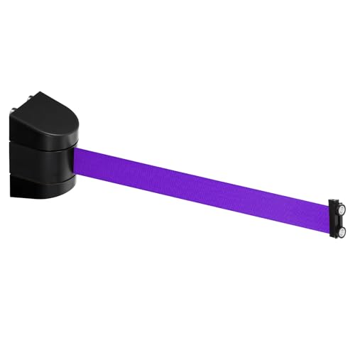 Barrière murale magnétique rétractable 5m PATIKIL avec boîtier ABS noir et sangle violette