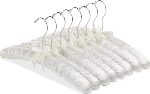 Whitmor 8PK Sat Blouse Hanger, 8 Count, Bone