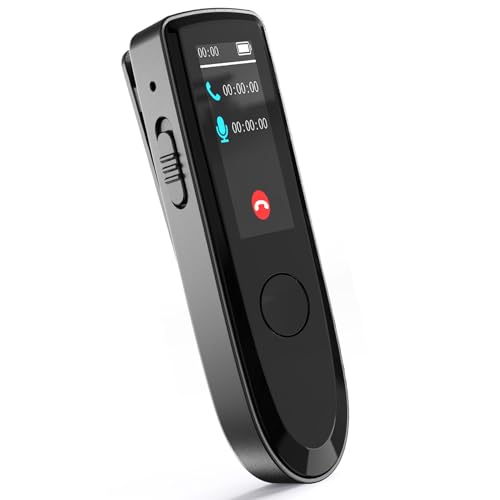 Annadue Grabadora de Voz Bluetooth, Reproductor de Música, Dispositivo de Grabación de Llamadas con Abrazadera Trasera, Grabación con una Tecla, Pantalla Digital (32G)